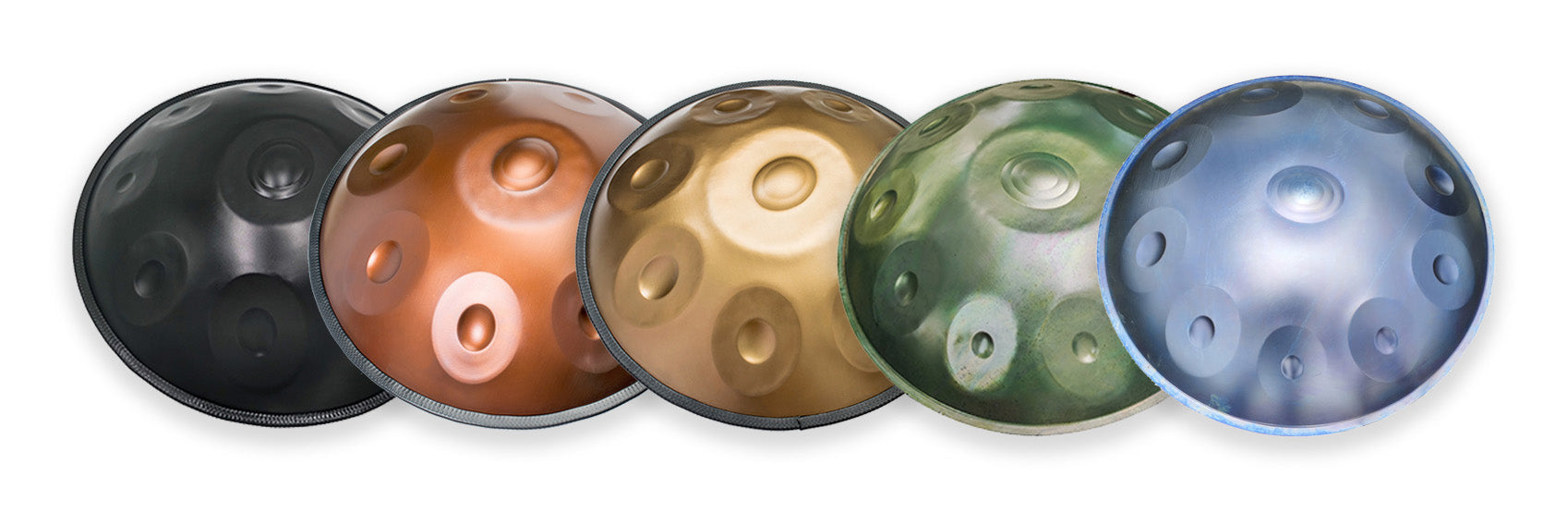 Collection de handpan, hang drum, hang, zenapan, handpan prix, bleu, bronze, dore, vert, bleu